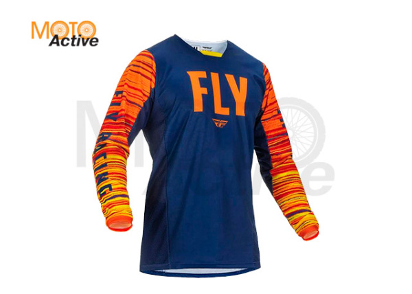 Джерси FLY RACING KINETIC WAVE 2022 синяя/оранжевая